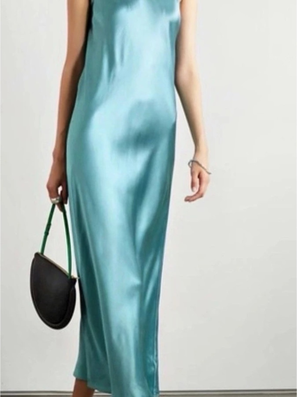 NWT ATM Blue Sleeveless Satin Dress